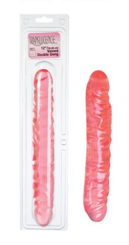 Translucence 12 inch veined double dildo