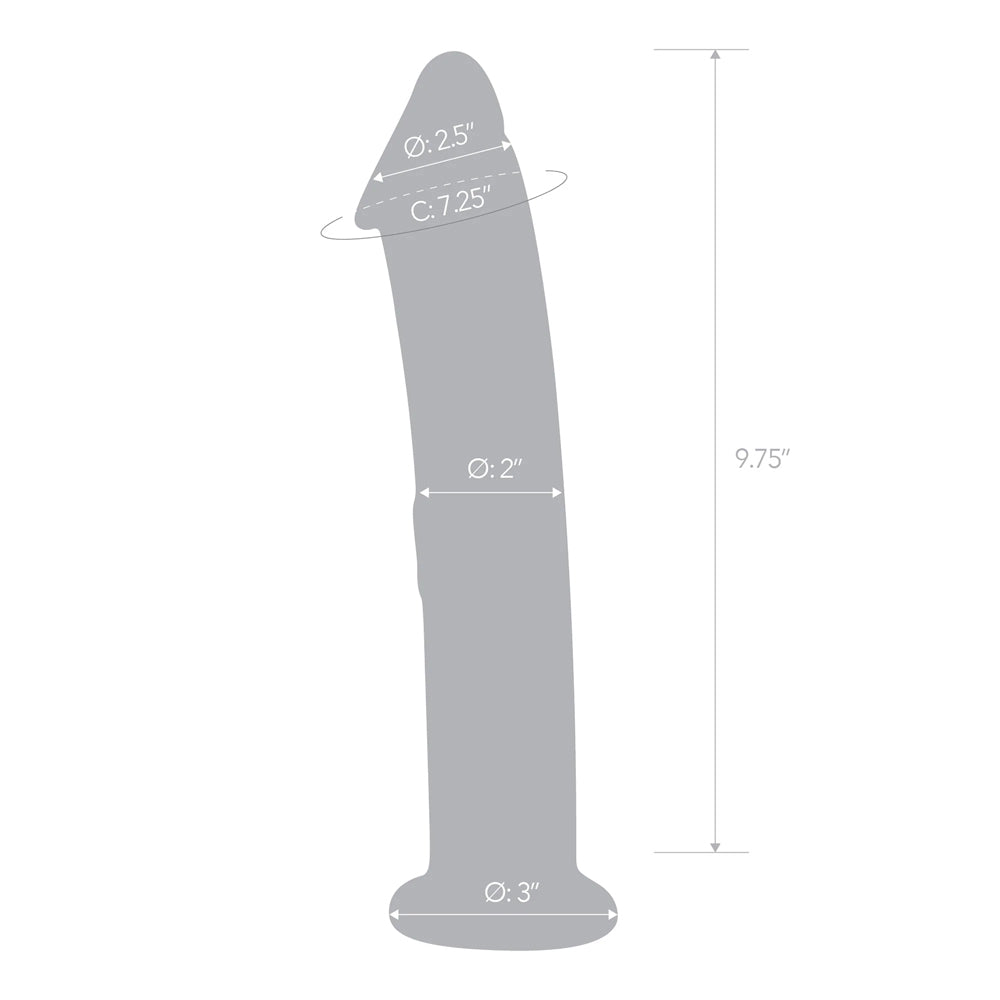Glas 12 Inch Glass Dildo With Veins & Flat Base