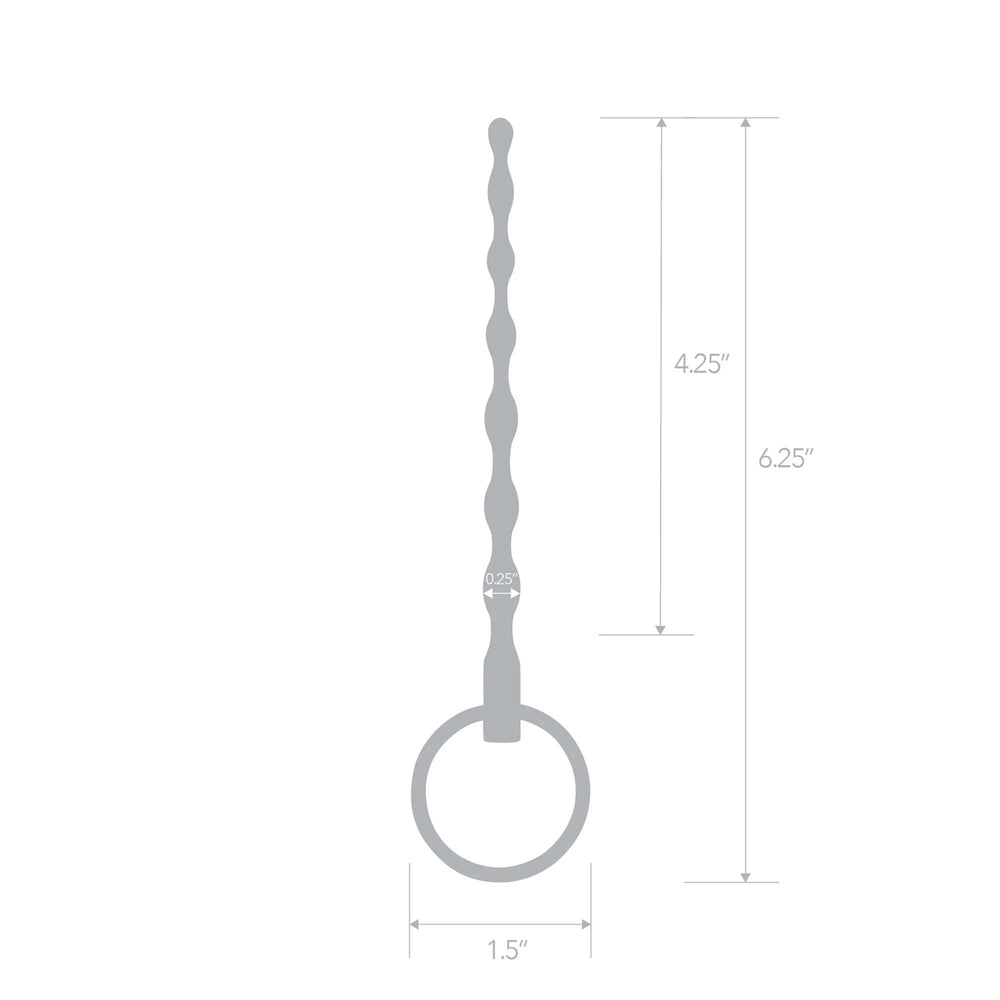 4.25 Inch Stainless Steel Ribbed Urethral Sound