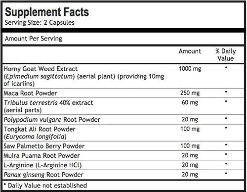 Natures Wellness Horny Goat Weed Extract Maca Root 60 Capsules