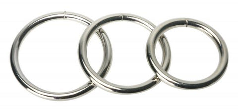 Trine Steel Cock Ring Set 3 Piece