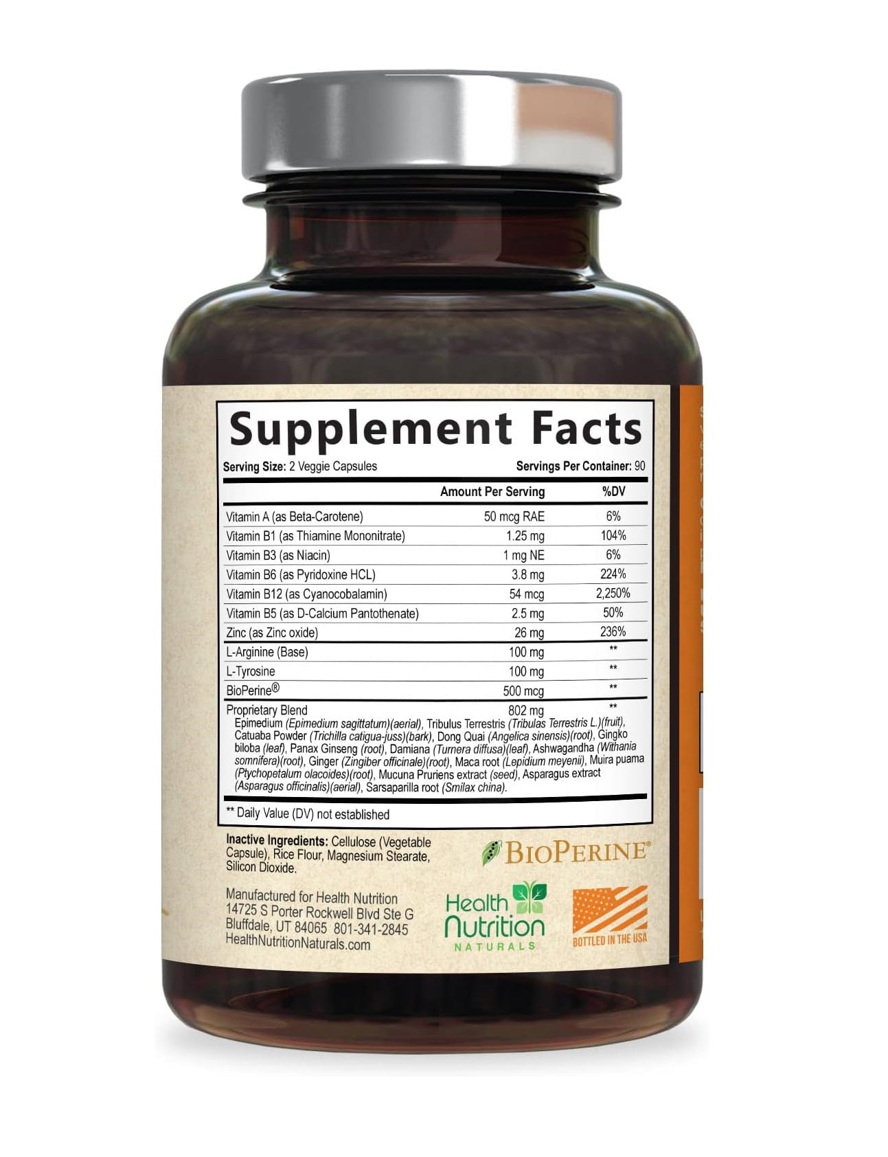 Female Libido Maca Tribulus Horny Goat Weed Supplement 120ct