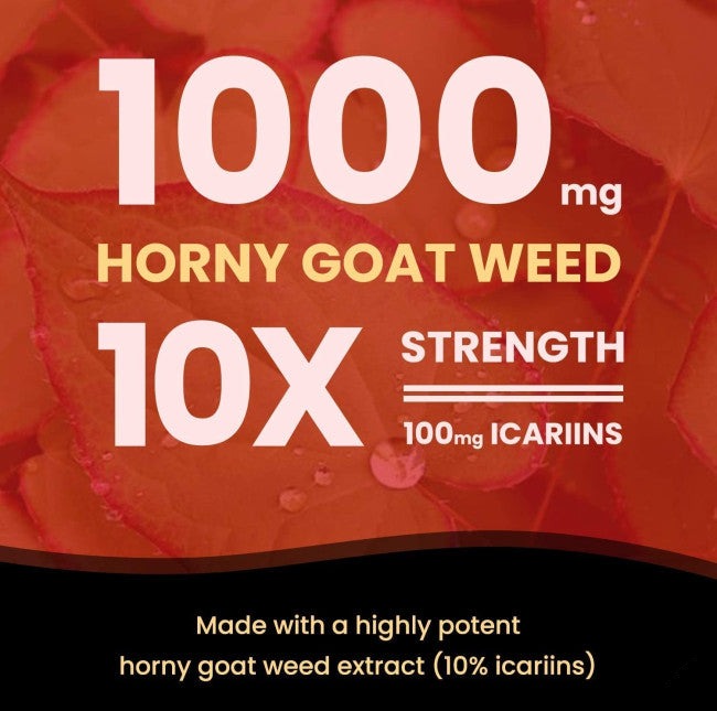 NutraChamps 10X Strength Horny Goat Weed 60 Vegan Capsules