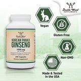 Double Wood Korean Panax Ginseng 240 Vegan Capsules
