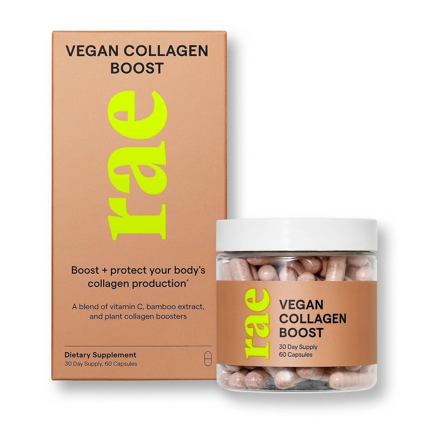 Rae Vegan Collagen Boost Women Supplement Gluten Free 30 Capsules