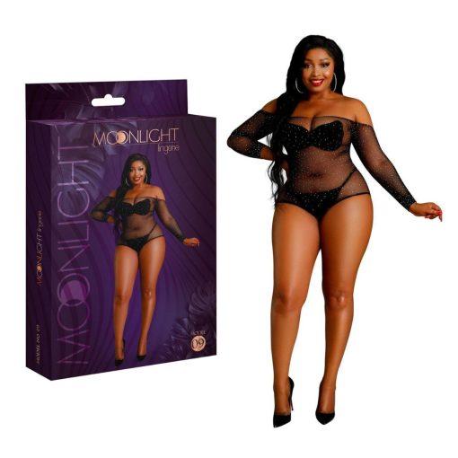 Moonlight Plus Model 09 Black Bodystocking