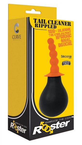 Rooster Tail Cleaner Rippled Orange Anal Douche