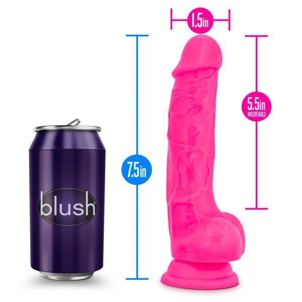Neo Elite 7.5 inches Silicone Dual Density Cock with Balls Pink
