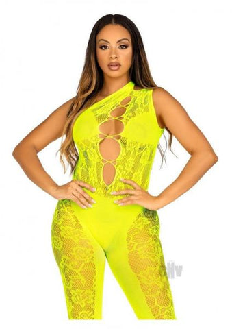 Floral Convert Footless Bodystock Os Ylw