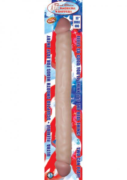 Real Skin All American Whoppers Double Dong 18 Inch - Beige