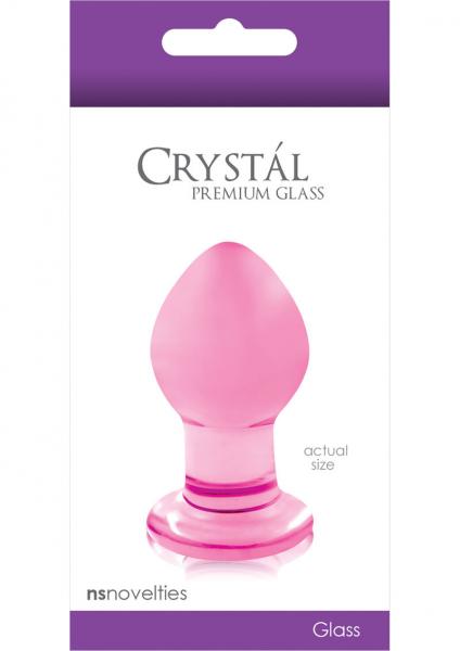Crystal Premium Glass Small Pink Butt Plug