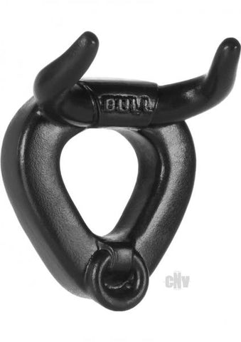 Bull Horned Cock Ring Black