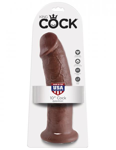 King Cock 10 Inch Dildo - Brown