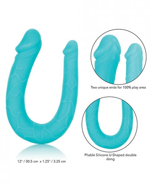 Silicone Double Dong AC/DC Dong Teal Blue