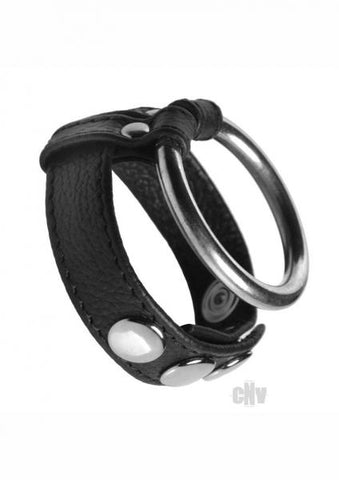 Leather And Steel Cock And Ball Ring