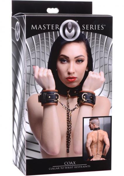 Coax Collar To Wrist Restraints Black Brown