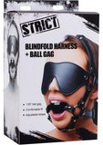 Strict Eye Mask Harness With Ball Gag Black