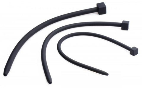 Bolted Deluxe Silicone Urethral Sounds 3 Piece Black