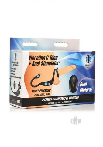 Vibrating Silicone Cock Ring And Anal Stimulator