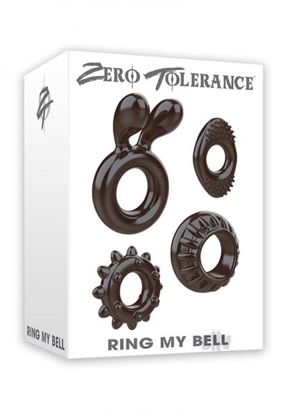 Ring My Bell Cock Ring Kit 4 Cock Rings Black