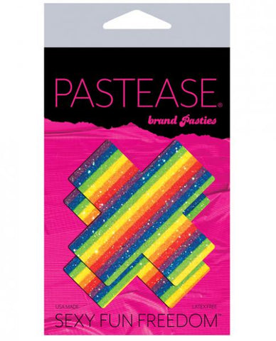 Pastease Glittering Rainbow Cross Nipple Pasties