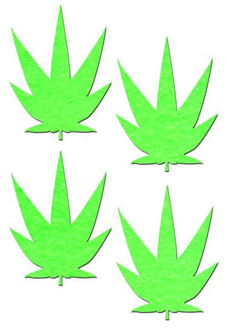 Petites Small Glow In The Drk Pot Leaf Nipple Pasties