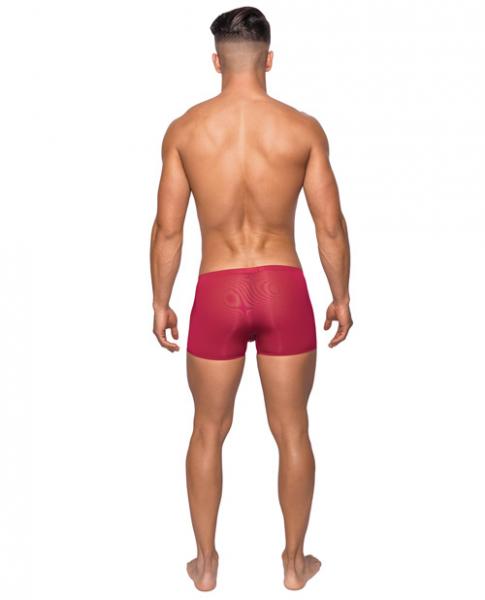 Seamless Sleek Shorts Sheer Pouch Red Small