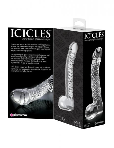 Icicles No 61 Glass Massager G-Spot Dildo Clear