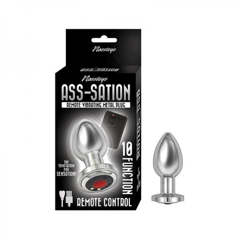 Ass-sation Remote Vibe Metal Plug Silver