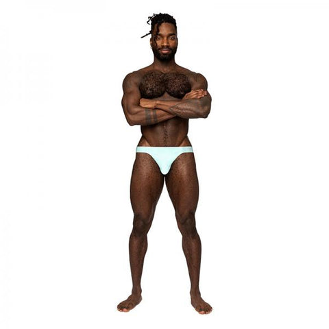Male Power Easy Breezy Thong Sleeve Aqua L/xl