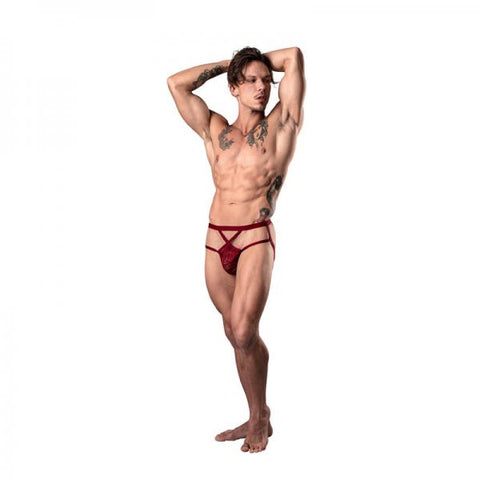 Lucifer Strappy Jock Burgundy S/m