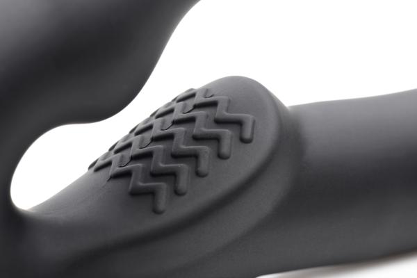 Evoke Super Charged Black Vibrating Strapless Strap On Black
