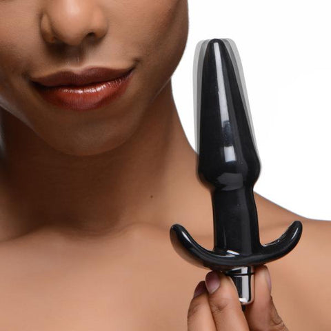 Frisky Thrilling Noir Smooth Vibrating Anal Plug Black