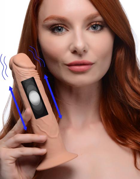 7x Remote Control Vibrating And Thumping Dildo - Medium