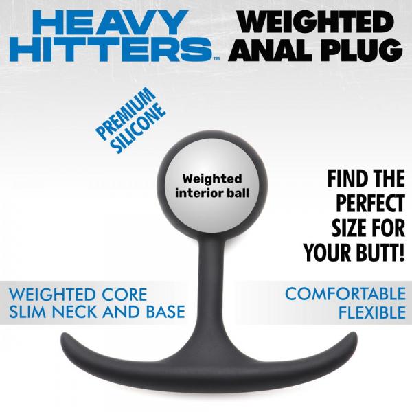 Premium Silicone Weighted Anal Plug Black - Small