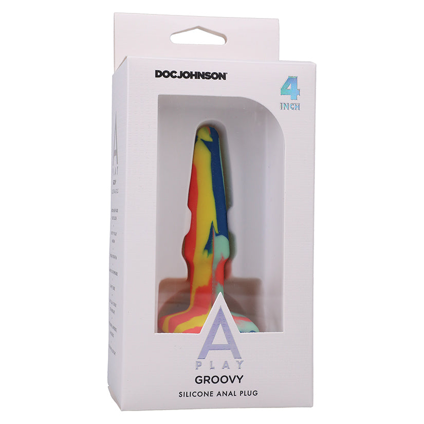 A-Play Groovy Silicone Anal Plug-Sunrise 4 Inch