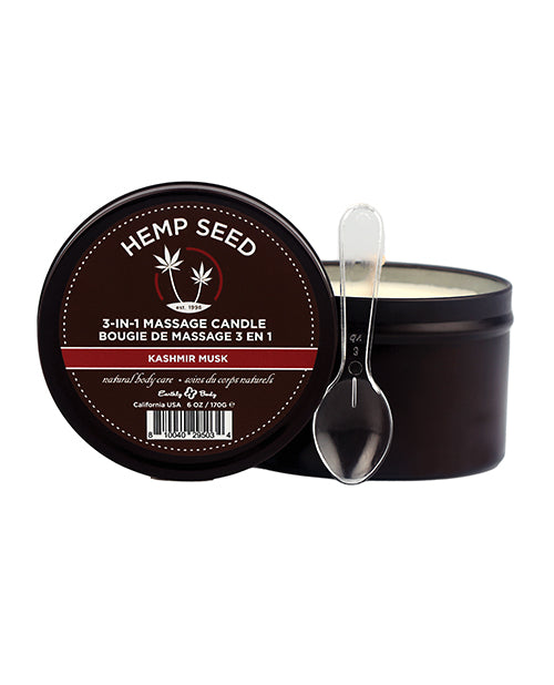 Earthly Body Suntouched Hemp Candle - 6 Oz Round Tin Kashmir Musk