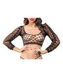 Beverly Hills Naughty Girl Crotchless Front Mesh & Side Design Leggings Black O/s