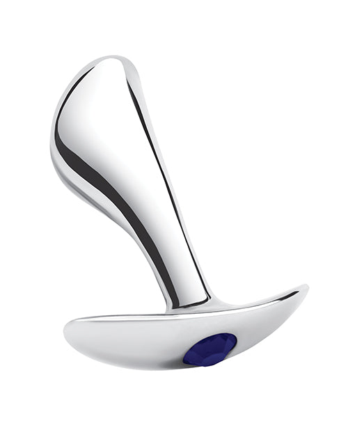 Blue Line 2.5 Inch Stainless Steal Bling Prostate Massager Plug