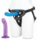 Lux Fetish 3 pc Beginners Strap On & Pegging Set - Multi Color
