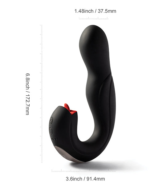 Joi Pro Rotating Head G-spot Vibrator & Clit Licker W/remote - Black