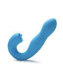 Joi App Controlled Thrusting G-spot Vibrator & Clit Licker - Blue