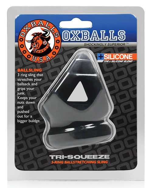 Oxballs Tri Squeeze Cocksling Ball Stretcher Black Ice