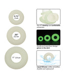 Alpha Liquid Silicone Glow in the Dark Cock Ring - Set of 3