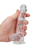 Shots RealRock Realistic Crystal Clear 6" Dildo w/Balls -  Transparent Clear