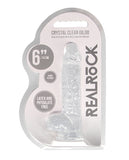 Shots RealRock Realistic Crystal Clear 6" Dildo w/Balls -  Transparent Clear