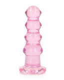 Shots RealRock Crystal Clear 5.5" Curvy Dildo/Butt Plug - Pink