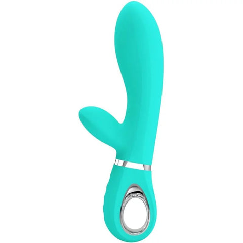 Thomas Super Soft Silicone Rabbit Vibrator - Turquoise BI-014621-4