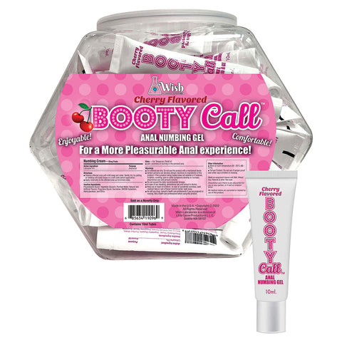 BootyCall Anal Numbing Gel-Cherry 10ml Fishbowl of 65pcs
