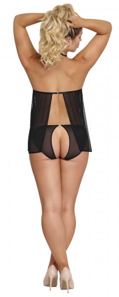 Sassy Cupless Babydoll & Panty Set Black L/xl